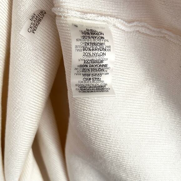 Calvin Klein Asymmetric Sequin Sweater L White NWT Academia Minimalist Capsule - Picture 7 of 7